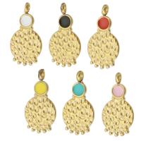 Enamel Stainless Steel Pendant, 304 Stainless Steel, gold color plated Approx 2mm 