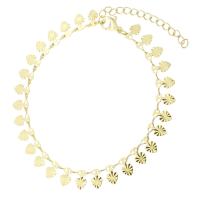 Bracelets en laiton, coeur, Placage de couleur d'or, pour femme Environ 9 pouce, Vendu par PC