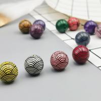 Perles acryliques imprimées , Acrylique, Impression, DIY, Couleur aléatoire, 16mm, Vendu par PC