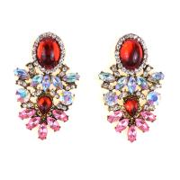 Zinc Alloy Rhinestone Drop Earring, fashion jewelry & for woman & with rhinestone 