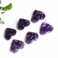 Amethyst Decoration, Heart, natural, for home and office purple 