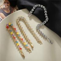 Bracelet d'émail en alliage de zinc, avec cristal, bijoux de mode & pour femme, plus de couleurs à choisir, 6mm cm, Vendu par brin