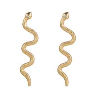 Zinc Alloy Rhinestone Stud Earring, Snake, gold color plated, fashion jewelry & for woman & with rhinestone, golden 