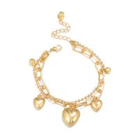 Fashion Zinc Alloy Bracelets, with 7cm extender chain, Heart, plated, fashion jewelry & for woman 16mm cm 