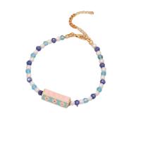 Evil Eye Bracelet Bijoux, cristal, avec laiton, avec 2 chaînes de rallonge, Placage de couleur d'or, styles différents pour le choix & pour femme & émail, couleurs mélangées .1 pouce, Vendu par PC