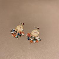 Zinc Alloy Rhinestone Drop Earring, fashion jewelry & for woman & with rhinestone 