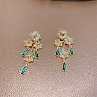 Zinc Alloy Rhinestone Drop Earring, fashion jewelry & for woman & with rhinestone 