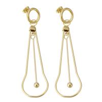 Stainless Steel Drop Earring, 304 Stainless Steel, Vacuum Ion Plating, fashion jewelry & for woman, golden, 72mm,19*62mm 