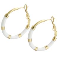 Stainless Steel Hoop Earring, 304 Stainless Steel, with hot melt glue stick, Vacuum Ion Plating, fashion jewelry & for woman, golden 
