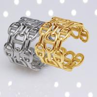 acero inoxidable 304 Anillo de dedo Cuff, Recubrimiento iónico al vacío, Joyería & unisexo, más colores para la opción, 14mm, Vendido por UD