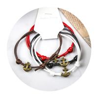 Fashion Create Wax Cord Bracelets, with Zinc Alloy, Flat Round, antique bronze color plated, 4 pieces & Adjustable & fashion jewelry & Unisex, mixed colors cm 