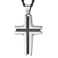 Titanium Steel Necklace, Cross, plated & for man Approx 17.7 Inch 