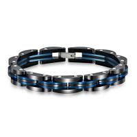 Titanium Steel Bracelet & Bangle, polished, fashion jewelry & for man, black 