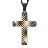 Titanium Steel Jewelry Necklace, Cross, plated & for man Approx 17.7 Inch 