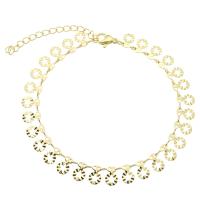 Bracelets en laiton, Placage de couleur d'or, pour femme & creux Environ 9 pouce, Vendu par PC