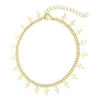 Bracelets en laiton, croix, Placage de couleur d'or, pour femme Environ 9 , Vendu par PC