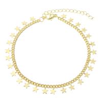 Brass Bracelets, Star, gold color plated, for woman Approx 9.2 Inch 