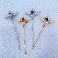 Hair Stick Findings, Brass, plated, DIY & micro pave cubic zirconia 