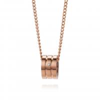 Titan Schmuck Halskette, Titanstahl, 18K rosafarbenes Gold überzogen, für Frau & mit Strass, Länge:ca. 15.74 ZollInch, verkauft von PC