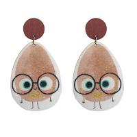 Wood Earring, fashion jewelry & for woman 65mm 