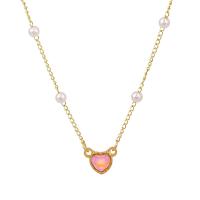 Crystal Zinc Alloy Necklace, with Crystal, with 5cm extender chain, Heart, plated, fashion jewelry & for woman .5 cm 