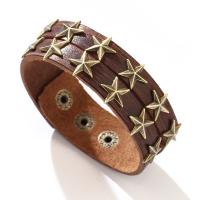 Cowhide Bracelets, with Zinc Alloy, plated, fashion jewelry & Unisex 