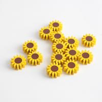 Dyed Wood Beads, Schima Superba, Sunflower, DIY, yellow, 22mm, Approx 