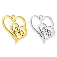 Stainless Steel Heart Pendants, 304 Stainless Steel, Galvanic plating, DIY Approx 1mm 