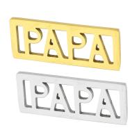Edelstahl Buchstaben Anhänger, 304 Edelstahl, Alphabet-Buchstabe, Galvanische Beschichtung, DIY, keine, 20x8x1mm, verkauft von PC