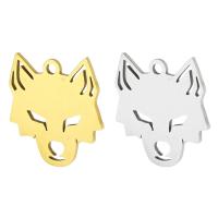 Stainless Steel Animal Pendants, 304 Stainless Steel, Wolf, Galvanic plating, DIY Approx 1mm 