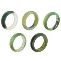 Green Aventurine Finger Ring, Donut, fashion jewelry, Random Color, 6mm, US Ring .5 