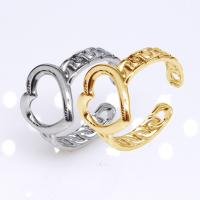 acero inoxidable 304 Anillo de dedo abierto, Corazón, Recubrimiento iónico al vacío, Joyería & unisexo, más colores para la opción, 12mm, Vendido por UD