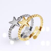 304 Edelstahl Open -Finger-Ring, Stern, Vakuum-Ionen-Beschichtung, Modeschmuck & für Frau, keine, 8mm, verkauft von PC