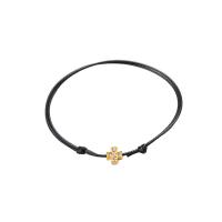 Fashion Create Wax Cord Bracelets, with Zinc Alloy, gold color plated, Adjustable & fashion jewelry & for woman & with rhinestone 8mm cm 