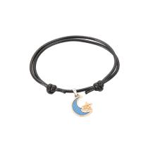 Fashion Create Wax Cord Bracelets, with Zinc Alloy, gold color plated, Adjustable & fashion jewelry & Unisex & enamel cm 
