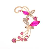 Mobile Phone DIY Decoration, Zinc Alloy, Butterfly, gold color plated & with rhinestone 
