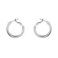 Sterling Silver Huggie Hoop Earring, 925 Sterling Silver, Donut, plated & for woman 