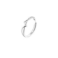 Стерлингового серебра кольцо, Серебро 925 пробы, Регулируемый & Женский & отверстие, серебряный, продается PC