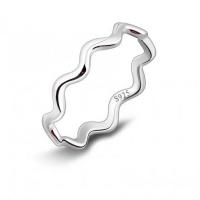 Стерлингового серебра кольцо, Серебро 925 пробы, волна, Женский, серебряный продается PC