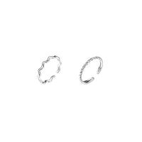Серебро 925 пробы Манжеты палец кольцо, Регулируемый & разные стили для выбора & Женский, серебряный, продается PC