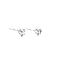 Sterling Silver Cubic Zirconia Earring, 925 Sterling Silver, Heart & micro pave cubic zirconia & for woman, silver color 