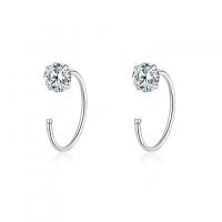 Cubic Zirconia Micro Pave Sterling Silver Earring, 925 Sterling Silver & micro pave cubic zirconia & for woman, silver color 