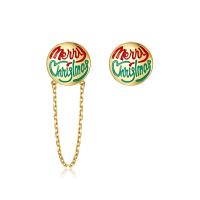 Christmas Earrings, Zinc Alloy, gold color plated, Christmas Design & fashion jewelry & for woman & enamel 
