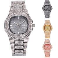 Uhrenarbänder für Frauen, Zinklegierung, mit Glas, wasserdicht & chinesische Bewegung & mit Strass, keine, Länge:ca. 12.2 ZollInch, verkauft von PC