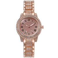 Women Wrist Watch, Zinc Alloy, with Glass & 304 Stainless Steel, waterproofless & Chinese movement & for woman & with rhinestone Approx 9.06 Inch 