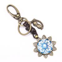 Zinc Alloy Key Clasp, with Glass, plated, fashion jewelry & Unisex 