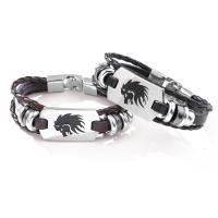 PU Schnur Armbänder, PU Leder, mit Zinklegierung, plattiert, Modeschmuck & unisex, keine, 210mm, verkauft von PC