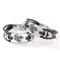 PU Schnur Armbänder, PU Leder, mit Zinklegierung, plattiert, Modeschmuck & unisex, keine, 200mm, verkauft von PC