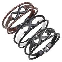 Cowhide Bracelets, with Zinc Alloy, fashion jewelry & Unisex 220mm 