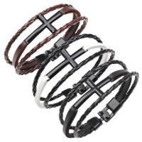Cowhide Bracelets, with Zinc Alloy, fashion jewelry & Unisex 220mm 